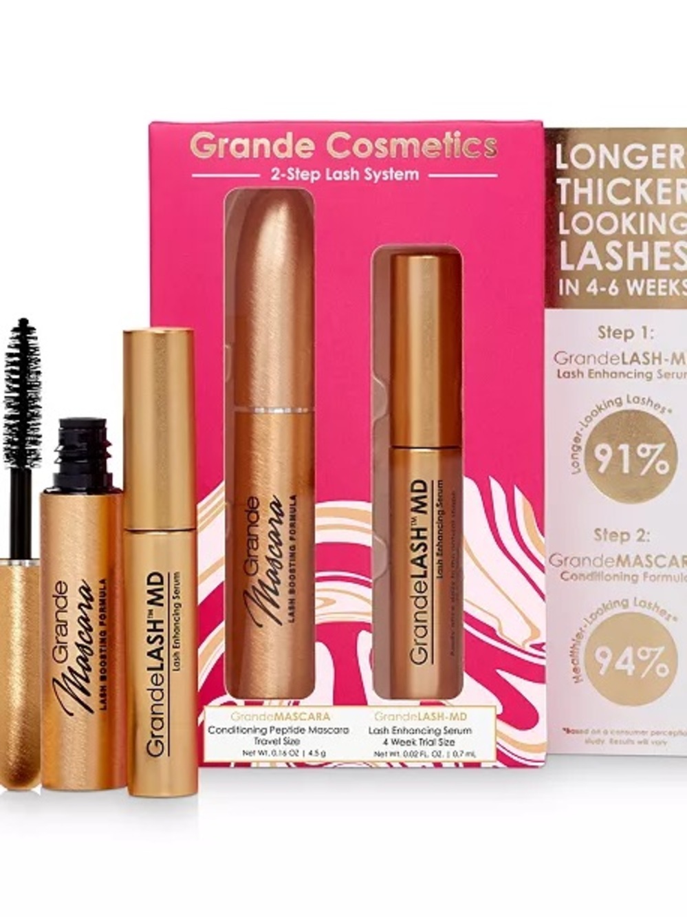 GrandeLASH-MD & GrandeMASCARA SYSTEM Duo Travel Size $38 Value! NEW IN BOX!